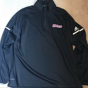 UMass adidas Climalite 1/4 zip pullover size L